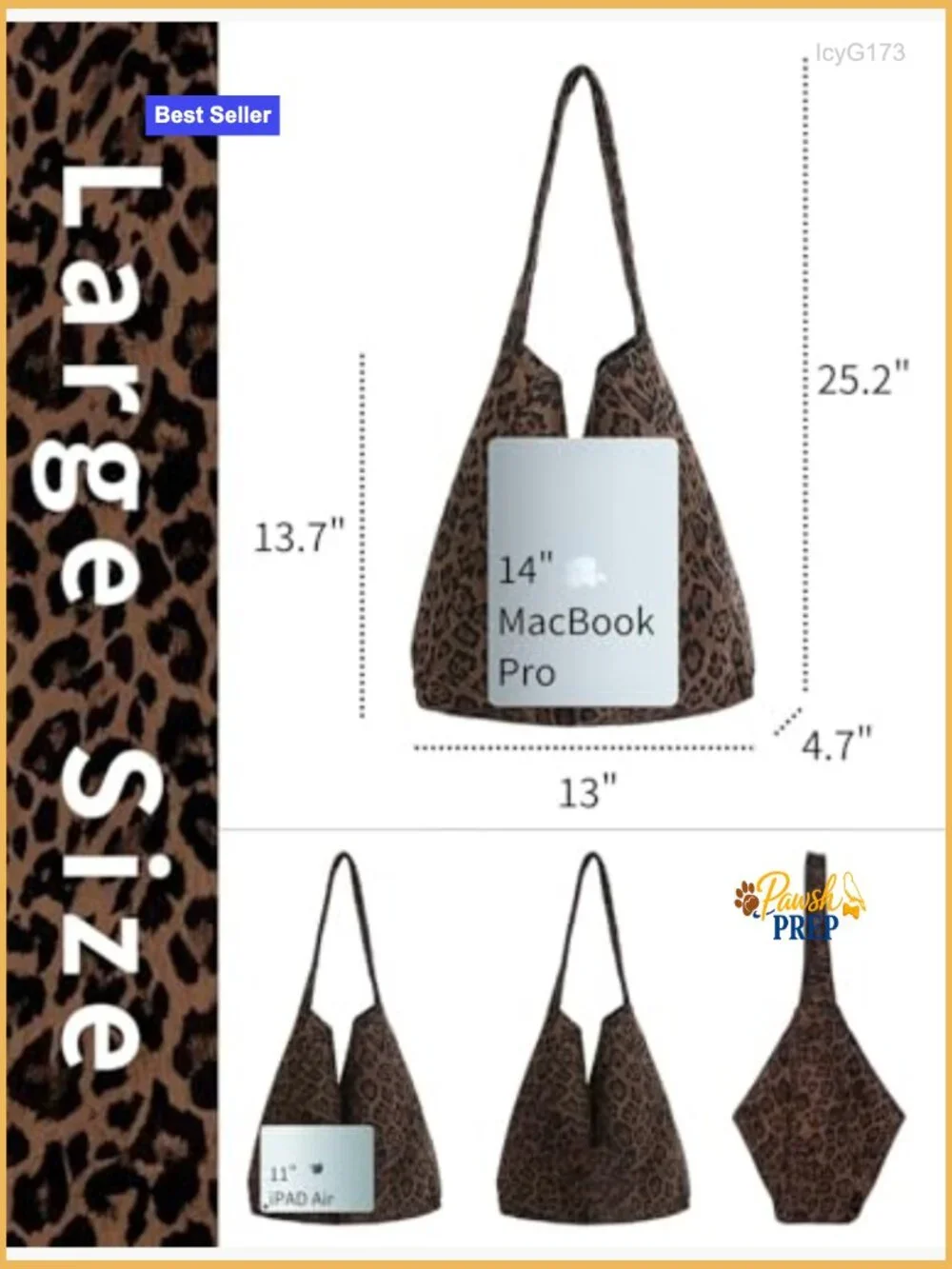 Large Capacity Hobo Shoulder Bag with Zipper Closure
